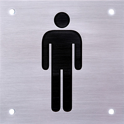 

SHREYAS SIGNAGES Steel Door Sign I Stainless Steel I Restroom Men I Male I Gents I, Toilet Sign I Chemically Etched Logo Name Plate(Black)