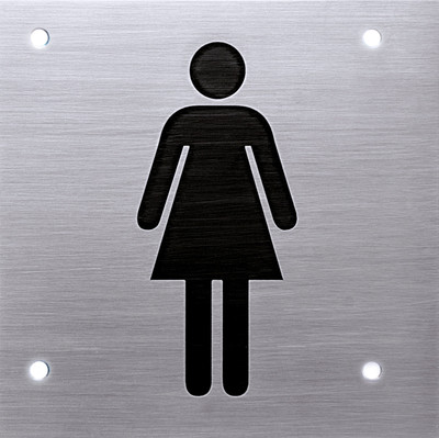 

SHREYAS SIGNAGES Steel Door Sign I Stainless Steel I Restroom Women I Female I Ladies I, Toilet Sign I Chemically Etched Logo Name Plate(Black)