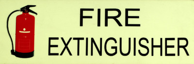 

SIGNAGES Plastic FIRE EXTINGUISHER NIGHT GLOW SIGN Name Plate(Green)