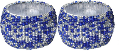 

DakshCraft AB136 Set of 2 Napkin Rings(Blue, Silver)