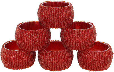 

DakshCraft ACB136 Set of 6 Napkin Rings(Red)