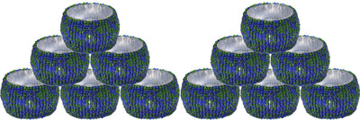 DakshCraft AB135 Set of 12 Napkin Rings(Blue, Green)
