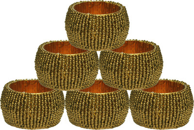 

DakshCraft ACB154 Set of 6 Napkin Rings(Gold)