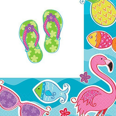 

Amscan Summer Fun Party Beverage Napkins Multicolor Napkins(36 Sheets)