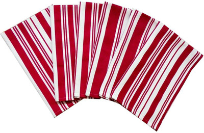 Tidy Napkin Red, White Cloth Napkins(6 Sheets)