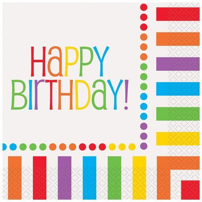 

Unique Rainbow Birthday Luncheon Napkins Multicolor Napkins(16 Sheets)