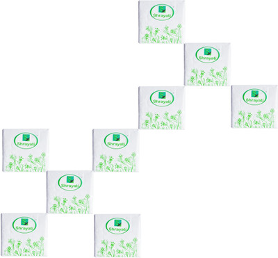 

Shrayati Shrayati Birthday Celebrations (Parties) Paper Tissues 30*30, 2 Ply Combo of 10 : White White Napkins(9 Sheets)