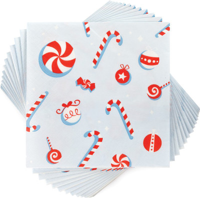 

True Vino Candy Cane Napkins (Set of 20x2) Multicolor Napkins(40 Sheets)