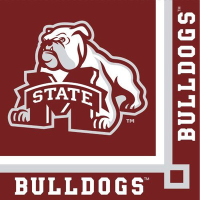 

Creative Converting Mississippi State Bulldogs Beverage Napkins Brown, White Napkins
