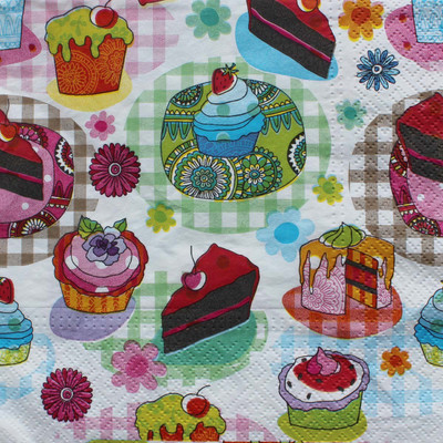 

Tootpado Tissue Paper Decoupage 33 x 33 cm (Pack of 20) - Birthday Cup Cakes Design (1l1327) - Decoration Party Napkin for Art & Craft Supplies Multicolor Napkins(20 Sheets)