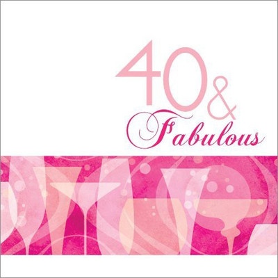 

Creative Converting 40th Birthday Fabulous Lunch Napkins Pink Napkins(16 Sheets)