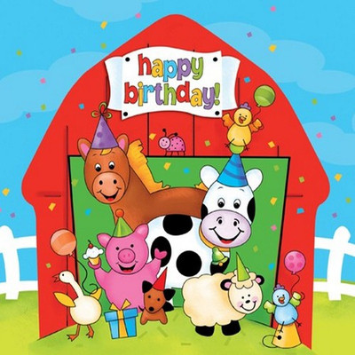 

Planet Jashn B'day Barnyard Bash Tblwrs Happy B'day 3 Ply Ln Multicolor Napkins
