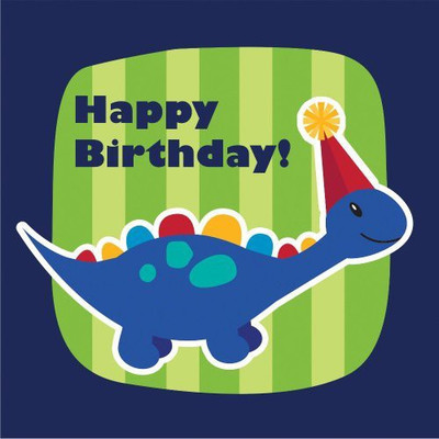 

Creative Converting Happy Birthday 3-Ply Little Dino Party Lunch Napkins Blue, Green Napkins(16 Sheets)