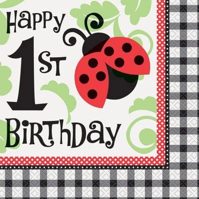 

Unique Ladybug First Birthday Luncheon Napkin Multicolor Napkins