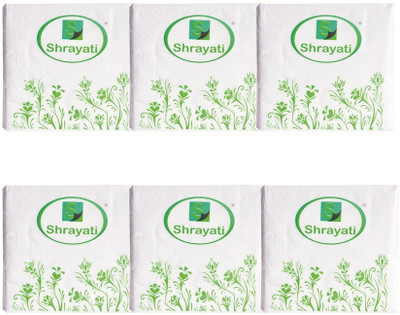 Shrayati Shrayati Dinner Paper Napkins White Napkins(6 Sheets)