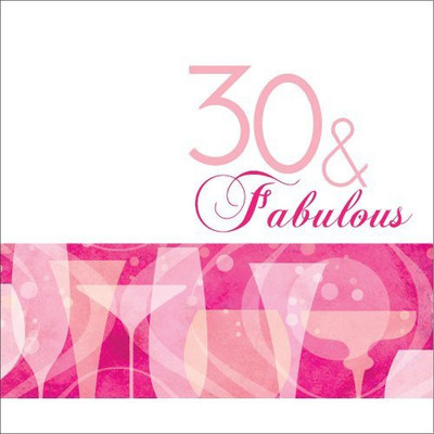 

Creative Converting Fabulous 30th Birthday Lunch Napkin Pink Napkins(16 Sheets)