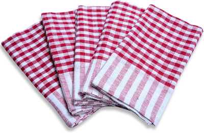 

Easy Clean Red Cotton Kitchen Linen Set(Pack of 5)