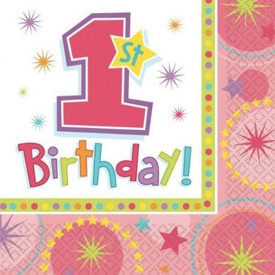 

Amscan Luncheon One-Derfuniveral Birthday Girl Multicolor Napkins