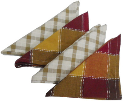 

Snuggle Checks & Box Print Styled Multicolor Napkins(4 Sheets)