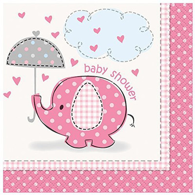 

Unique Pink Elephant Baby Shower Beverage Napkins Multicolor Napkins