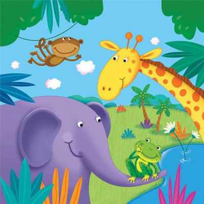 

Planet Jashn Jungle bn Multicolor Napkins