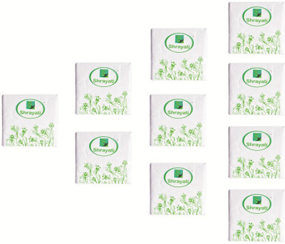 

Shrayati Shrayati Cocktail Lunch Paper Napkins White Napkins(10 Sheets)