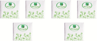 

Shrayati Shrayati Cocktail Dinner Paper Napkins White Napkins(6 Sheets)