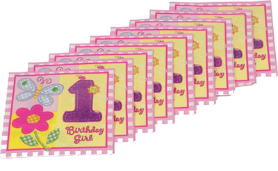 

Funcart Fun at 1 Girl Multicolor Napkins(9 Sheets)