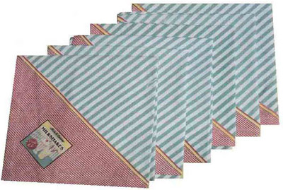 

Amita Home Furnishing Queen Victoria Blue, Pink Napkins(6 Sheets)