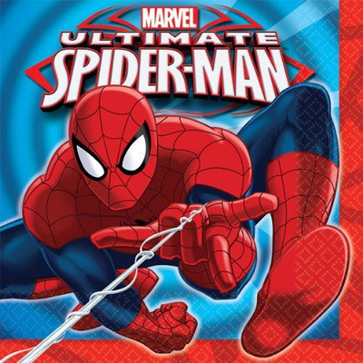 

Amscan Spider-Man Lunch Napkins Red, Blue Napkins(16 Sheets)