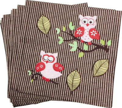 

Priyankish Owl Tree Brown, Pink Napkins(20 Sheets)