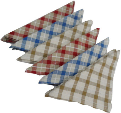 Snuggle Check Print Styled Multicolor Napkins(6 Sheets)