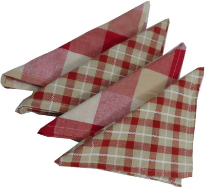 

Snuggle Check Print Styled Multicolor Napkins(4 Sheets)