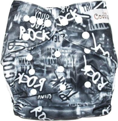 

Coddle Pocket Cloth Diaper Plus A Microfiber Insert, Grey;white