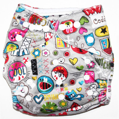 

Coddle Pocket Cloth Diaper plus Microfiber Insert- Bright Champ, Multicolor