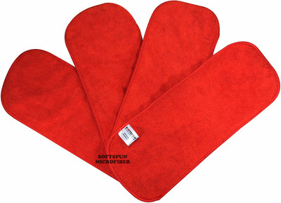 

SOFTSPUN Microfiber (4 LAYER) Baby Diaper Insert Pads, Red