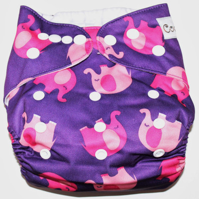

Coddle Pocket Cloth Diaper plus a Microfiber Insert- Elephant world, Blue;pink