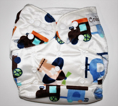 

Coddle Pocket Cloth Diaper plus Microfiber Insert- Little Motors, Multicolor