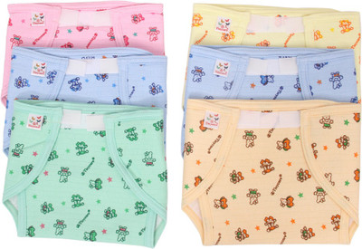 

Vadmans Vadmans Tinycare Outside Cloth Inside Plastic Nappy, Blue;green;orange;pink;yellow