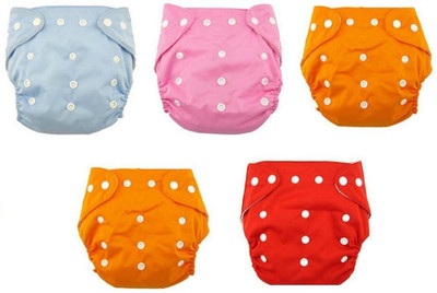 

N&M New Adjustable Reusable Lot Baby Washable Cloth Diaper Nappies Pack Of 5, Asorted