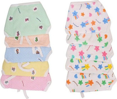 

Mommas Baby KiddosCare New Just Born Cloth Nadi Washable Reusable Cotton Diaper/Langot Mini, pack of 10 (0-3 Months) (Color may vary, Multicolor