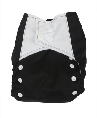 

Offspring Cloth Diaper With Insert For Babies, Black;white