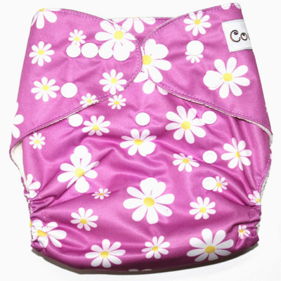 

Coddle Pocket Cloth Diaper plus a Microfiber Insert- Floral Pink, Pink;white