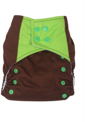 

Offspring Cloth Diaper With Insert For Babies, Brown;green;white