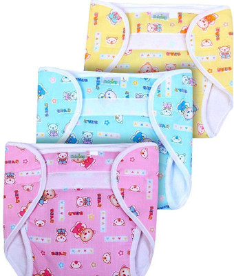 

Chhote Janab BABY DIAPER NAPPY WITH EXTRA PAD (PACK OF 3, Multicolor