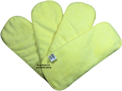 

SOFTSPUN Microfiber (4 LAYER) Baby Diaper Insert Pads, Yellow
