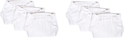 

Baby Joy New Just Born Hosiery Plain Cotton Diaper/Langot Cushioned Padded Nappies (0-3 Months, White