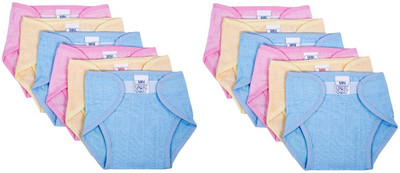 

Baby Joy New Just Born Muslin Cotton Cloth Washable Reusable Padded Cushioned Diaper with Velcro Nappies (0-3Months, Multicolor
