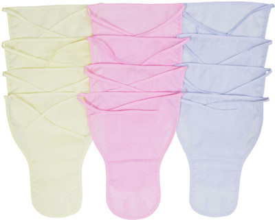 

Rachna Cotton Plain U Shape Colour Reusable Nappy -  - Set of 12, Multicolor