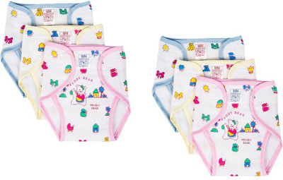 

Baby Joy New Just Born Inside Outside Printed Diaper/Langot Cushioned Padded Nappies Mini,(0-3 Months, Multicolor